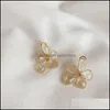 Stud Earrings Jewelry S925 Sier Needle Bohemian Large Petal Luxury Exaggerated Women Glass Crystal Earring Bridal Versatile Ear