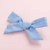 Baby Girls Hair Clip Cotton Bowknot Hairpins Solid Boutique Handmade Barrettes Kid Hair Accessories 20 Colors7890162