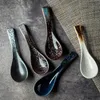 Spoons keramiska korthandtagssoppsked köksmiddag för risgröt bordsarte tesked tillbehör1768281