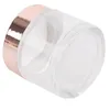 Vaso per crema in vetro smerigliato Contenitore per balsamo per labbra trasparente per lozione cosmetica con coperchio in oro rosa 5g 10g 15g 20g 25g 30g 50g 100g