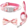 Laisse pour chien Ensemble de laisses colliers réglables avec nœud papillon imprimé mignon pour petits chiens de taille moyenne Pitbull Bulldog carlins Beagle3262014