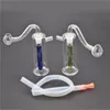 Portable 8 cm Ambre/Bleu/Vert 10mm verre brûleur à mazout plate-forme bong pas cher mini verre downstem fumer eau bongs