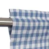 Cortina cortinas tule puro algodão linho grade curta janela romana para casa sala de estar decoração voile na cozinha café plaid232s