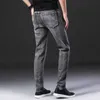 Calças de brim dos homens clássicos de alta qualidade Negócio Casual Elastic Denim Calças Masculinas Marca Calças Cinzentas 210716