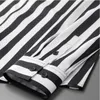Marka Graffiti Stripes Drukuj Koszula Mężczyźni Mężczyzna Odzież Pełna Rękaw Slim Casual Koszule Anti-Wrinkle Cotton Camisas