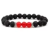 8mm Natural Black Lava Pietra turchese Chakra Bracciale Bracciale Essenziale Diffusore di olio essenziale Pietra Yoga Perline Braccialetti Braccialetti per gli uomini Wyment