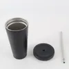 17oz Isolerade muggar med lock och strån Rostfritt stål Dubbel vakuum Kaffe Tumbler Cup Powder Coated Travel Mug For Home Office Party