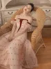 celebrity style Fashion Designer Summer Vintage Mesh Dress Women Bow pink soft girl sweet birthday party dresses y2k 210421