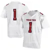 Custom Texas Tech TTU Football Jersey Patrick Mahomes II Erik Ezukanma Tyler Shough Tahj Brooks Travis Koontz Riko Jeffers Jett Duffey Alan Bowman Armand Shyne White