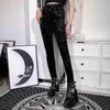 Insdoit gótico veludo vintage preto calças sexy mulheres fino calças streetwear lápis punk harajuku verão cintura alta 211115