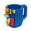 İnşa-on Tuğla Tumbler Kupa Tipi Yapı Taşları Kahve Fincanı DIY Blok Bulmaca Kupa Taşınabilir Drinkware İçme Kupa GF