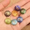 10pcs Cloisonne Enamel Chrysanthemum Lotus Beads DIY Jewelry Making Supplies Pendant Earring Necklace Bracelet Anklet Accessories