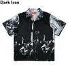 Printed Hip-hop Shirt Men Summer Streetwear Men's Shirt Short Sleeved Shirt for Men 210603