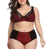 NXY sexy setBeauwear Plus Size 38D-48D Bra Set Lingerie Non-foam Cup Push Up ssiere Floral Print with Sexy High-Waist Panties 1127