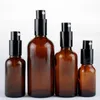 5 10 15 20 30 50 100 ml Amber Brown Tomglas Sprayflaskor med fin dimma Atomizer Caps för DIY hemrengöring, aromaterapi,
