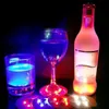 Blinkande Glow LED -flaskklistermärke Coaster Lights Flashing Cup Mat för julfest bröllop bar vas dekoration ljus