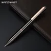 Stylos à bille Rose Gold Pen Clip 0.7mm Encre noire Écriture Papeterie Cadeau avec une boîte originale Fournitures scolaires et de bureau