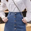 S-5XL Frauen Denim geknöpft Midi Rock Plus Größe BF Stil solide Röcke Sommer Casual A-Linie lose Damen Saias Faldas B04502B 210421