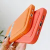 Luxe Originele Vierkante Siliconen Telefoon Gevallen voor iPhone 12 11 PRO MAX MINI XS X XR 7 8 Plus Slanke Soft Candy Case Card Houder Cover