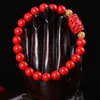 Kościki Naturalne oryginalne czerwone okrągłe okrągłe kamienie półprzewodnikowe Kulki Kinka Bransoletka dla kobiet mężczyzn Joga Biżuteria Prezenty Kent22