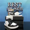 Top Quality Jumpman 1 Low High Baby Kids Basketball Skor Travis Scotti Obsidian Chicago Boy Girls Barnbarn Sport Trainer Sneaker med lådstorlek 22-35 EUR