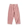 Herenbroek corduroy mannen casual losse staight pant mooie winter mode roze solide kleur mannelijke vrouw broek streetwear hiphop