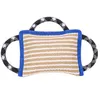 Oreiller de dressage pour chien durable 25,4 x 17,8 cm Coussin de morsure sûr avec 3 poignées solides et confortables Jouet en jute robuste Chiens de taille moyenne Idéal Tug War K9 IPO Schutzhund Puppy