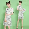 Plus Size S-4XL 2021 Lato Krótki Rękaw Koronki QIPAO dla kobiet Chiński Nowoczesny Cheongsam Dress Party Casual Tradycyjne Odzież