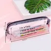 Kawaii Pencil Case Cartoon Transparent letter octagonal Pencil Box Pencilcase School Supplies Stationery Clear Comestic Bag