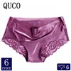 6 pçs / lote quco marca sexy calcinha sem costura algodão calcinha cuecas sexy underwear lingerie elástico mulheres underwear mulheres 211021