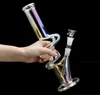 Rainbow glass Bong Downstem Perc Hookahs Shisha Thick Glass Water Bongs Smoke Pipe heady Dab Rigs With 14mm bowl