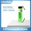 (Por ar) Liitokala NCR18650B 3400mAh 18650 Bateria 3,7V 3400 Mah Bateria de lítio Bateria de células li-on-top linear baterias recarregáveis