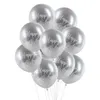 Decoração de festa 10pcs 12inch feliz aniversário impresso cromo metálico látex balões de ouro rosa decoração de casamento globos
