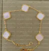 Mini Sweet Classic 4/Four Leaf Clover Charm Armband Earring Halsband Set Sier Van Gold Agate Shell Shell