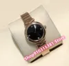Gorąca marka kwarc ze stali nierdzewnej Kwarcowa Kobiety geometryczne Mother of Pearl Watches żeński zegar Rose Gold Black Dial 27 mm
