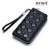 Zipper Wallet Japanese Style Genuine Leather Wallet Women Business Card Holder Purse RFID Blocking Long Wallets Female