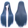 80 cm cabelo reto sintético perucas para mulheres cosplay peruca louro azul vermelho rosa cinza roxo para o presente humano do presente do Natal do Dia das Bruxas