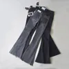 Nuovo bagliore nero blu a vita alta per le donne Denim Skinny Womans Jeans a gamba larga da donna Pantaloni da donna 210322