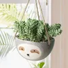 Sloth Flower Pot Animal Plant Pot Hanging Planter Ceramic Pots for Plants Home Garden Hang Plant Scindapsus Chlorophytum Pot 210615