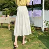 Skirts 2022 Arrival Spring Summer Women Elastic High Waist Slim Long Skirt Korean Style Cute Bow Decoration Lolita