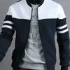 Zimowa Jesień Bawełna Człowiek Kurtka Zipper Multicolor Długie Rękaw Płaszcz Slim Bomber Mężczyźni Streetwear A01 210811