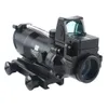 ACOG 4X32 Mirino Cannocchiale Chevron Reticolo Fibra Ottica Illuminata Rossa con RMR Mini Dot Sight