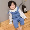 Pagliaccetti Baby Girls Newborn One Piece Suitsuits Navy Jean Infantil Bebes Senza maniche Playsuits 0-18Moneth Bambini Vestiti da tuta da sole 790 Y2