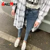 Kadınlar Için Yüksek Bel Skinny Jeans Ayak Bileği Uzunlukta Kot Pantolon Woemn Rahat Ince Kalem Bayanlar Elastik Streetwear 210428