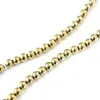 Chains CKysee One Piece Golden Round Necklace Hematite Material Size 4 6 8 10mm Women's Neck Chain For DIY Jewelry Making267P