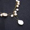 GuaiGuai bijoux naturel blanc Keshi collier de perles pendentif collier pour femmes vraies pierres précieuses pierre dame mode bijoux 9873160