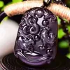 Evil Spirit Accessoires Strands Mascotte Zodiac Snake Chicken Koe Triad Noble Natural Obsidian Hanger Necklace