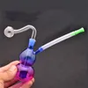 Dab Oil Rigs bong narguilés avec tuyau de brûleur à mazout en verre mâle de 10 mm Joint Recycler Perc nid d'abeille Pipe à eau arc-en-ciel gourde brûleur à mazout en verre bong