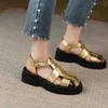 Meotina Genuine Leather Sandals Gladiator Shoes Flat Platform Sandals Summer Cut Out Ladies Shoes Design Golden Silver 43 210520