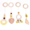 Baby Play Gym Frame Wooden Beech Activity Gym Frame Stroller Hanging Pendants Toys Teether Ring Nursing Rattle Toys Room Decor 2508 Q2